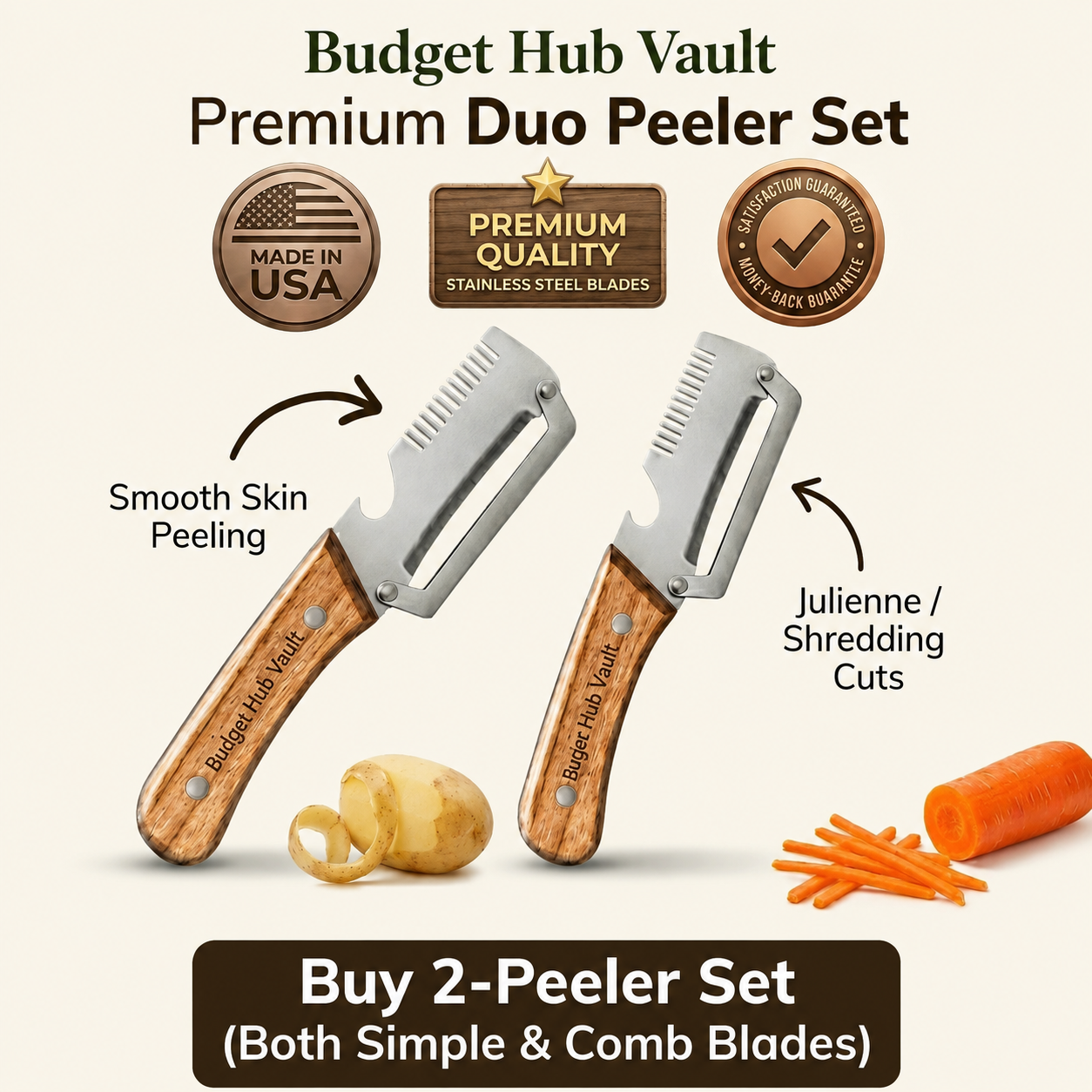 3 in 1 Multifunctional Vegetable Peeler( Pack of 2 )